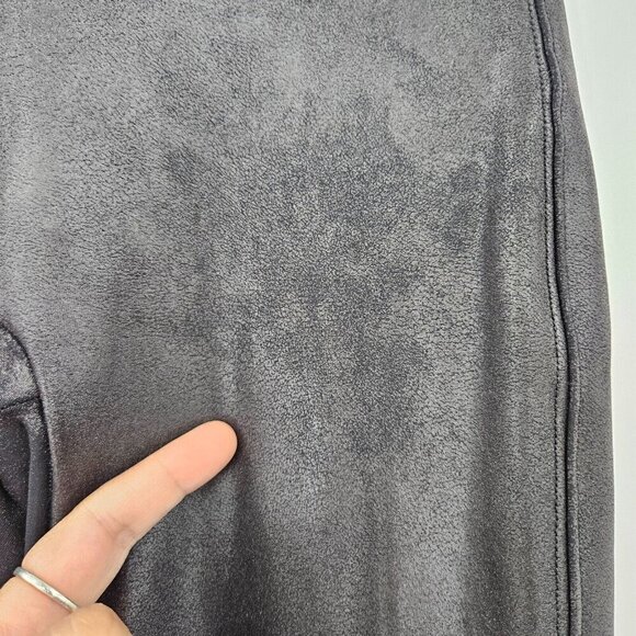 Spanx Ready To Wow Faux Leather Leggings Black Women’s Size M Short High Rise - Picture 12 of 12